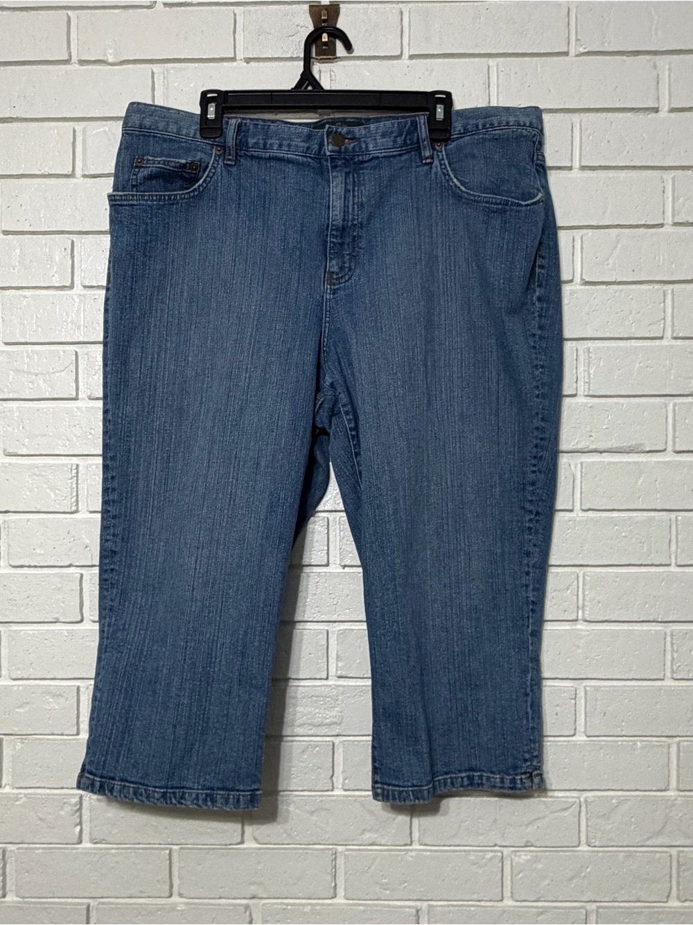 Lauren Ralph Lauren 18W Classy Midcalf Cropped Jeans Plus Size Denim
